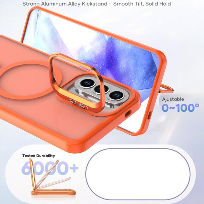 OEM - Mobilskal för Samsung Galaxy S26 Plus Magnetiskt Kickstand PC + TPU - Orange