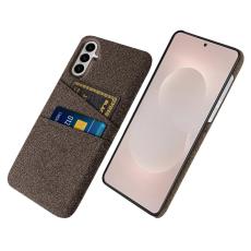 OEM - Mobilfodral f&ouml;r Samsung Galaxy S26 Plus Konstl&auml;der med kortfack - Brun