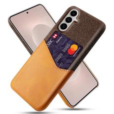 OEM - Mobilfodral f&ouml;r Samsung Galaxy S26 Plus Konstl&auml;der med kortfack - Orange