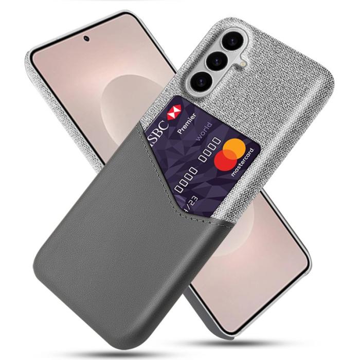 OEM - Mobilfodral för Samsung Galaxy S26 Plus Konstläder med kortfack - Grå