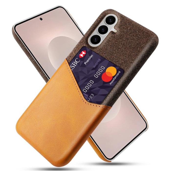 OEM - Mobilfodral för Samsung Galaxy S26 Plus Konstläder med kortfack - Orange