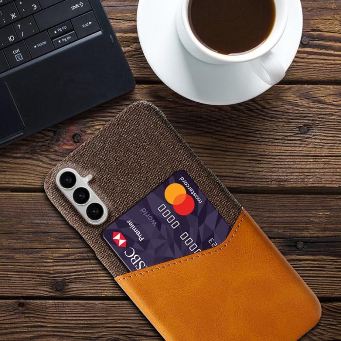 OEM - Mobilfodral för Samsung Galaxy S26 Plus Konstläder med kortfack - Orange