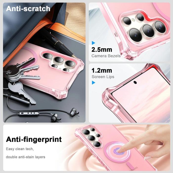 OEM - Mobilskal för Samsung Galaxy S26 Ultra Magnetiskt PC + TPU - Rosa