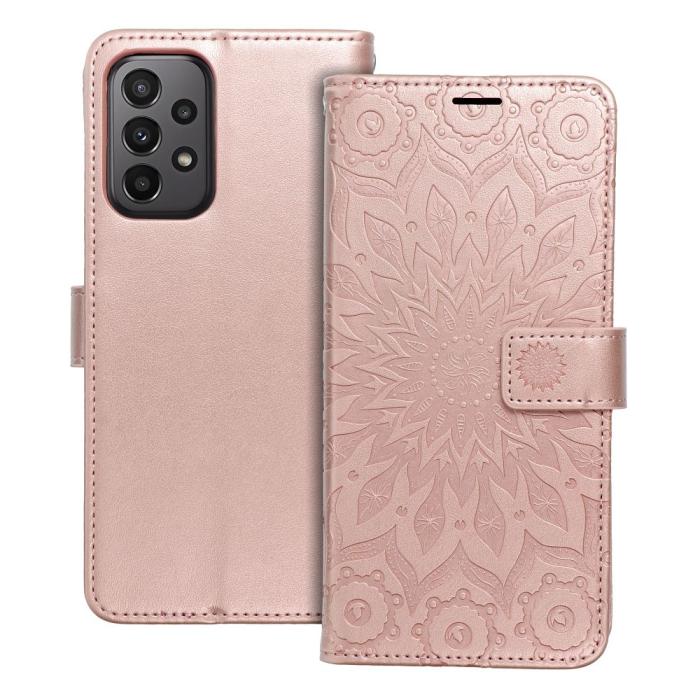 OEM - MEZZO plånboksfodral för Galaxy A23 5G mandala roséguld