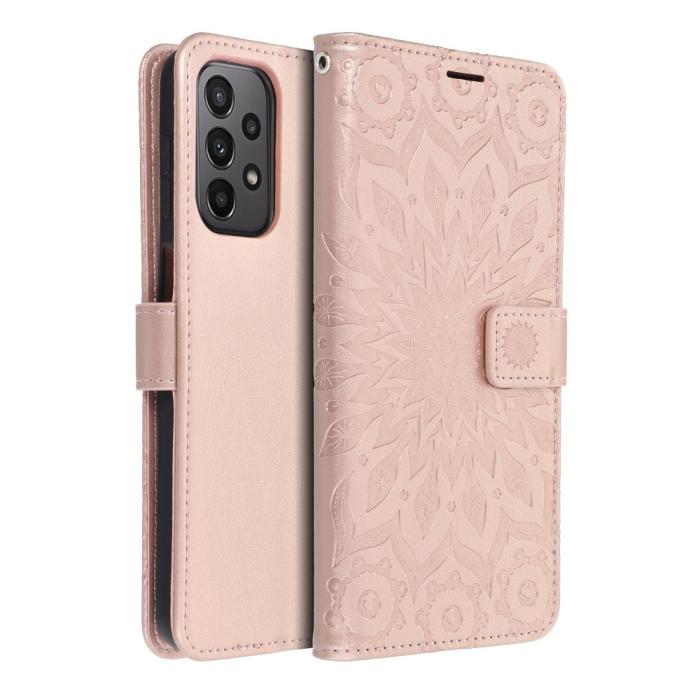 OEM - MEZZO plånboksfodral för Galaxy A23 5G mandala roséguld
