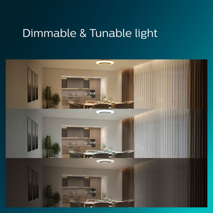 Philips - Philips Amigo Takfläkt med LED-belysning Varm-/kallvitt 6000 lm