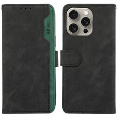 ABEEL - ABEEL Pl&aring;nboksfodral Konstl&auml;der f&ouml;r iPhone 12 Pro Max 6.7 tum - Svart