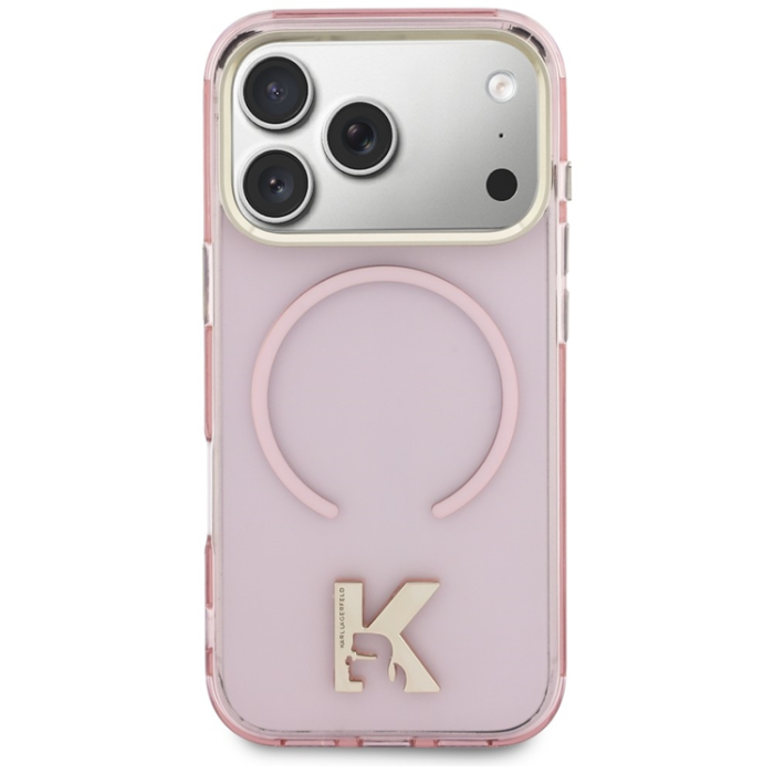 KARL LAGERFELD - Karl Lagerfeld iPhone 17 Pro Mobilskal Magsafe IML K Head Logo - Rosa