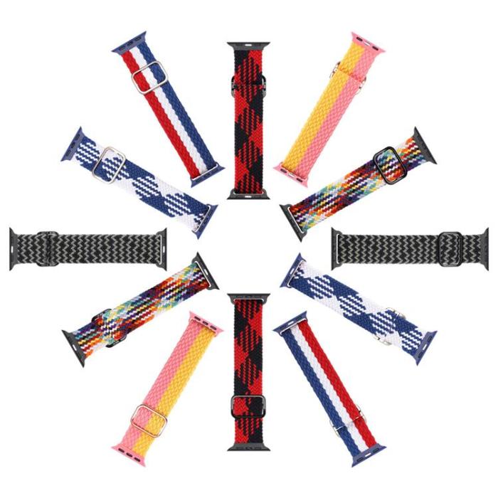 Dux Ducis - Dux Ducis Apple Watch 7/6/5/4/3/2/SE (41/40/38mm) Armband - Blå/Vit
