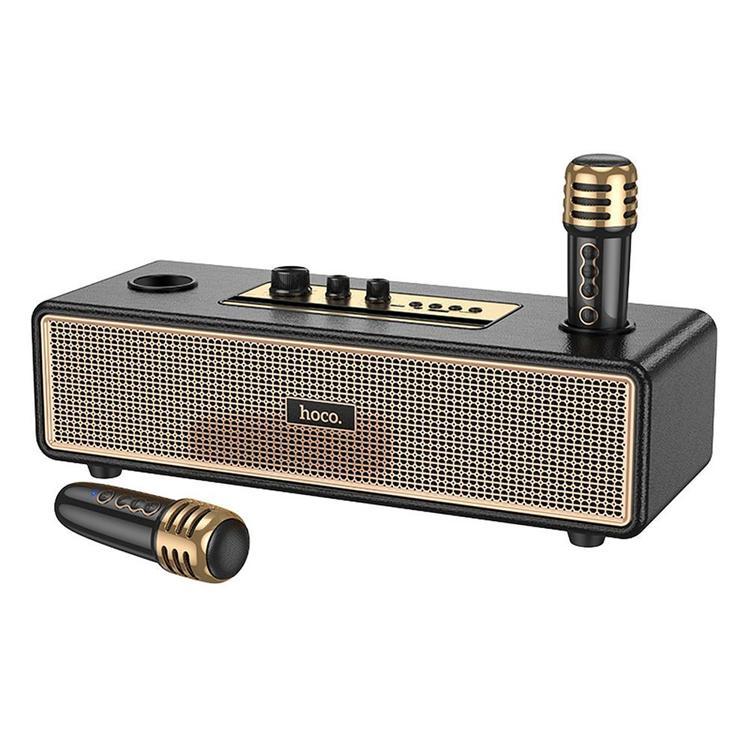Hoco Högtalare Bluetooth + 2 x Trådlösa Mikrofoner BS63 - Svart