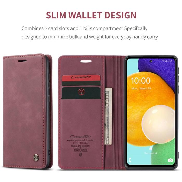 Caseme - CASEME 013 Folio Konstläder Plånboksfodral till Samsung Galaxy A53 5G - Röd