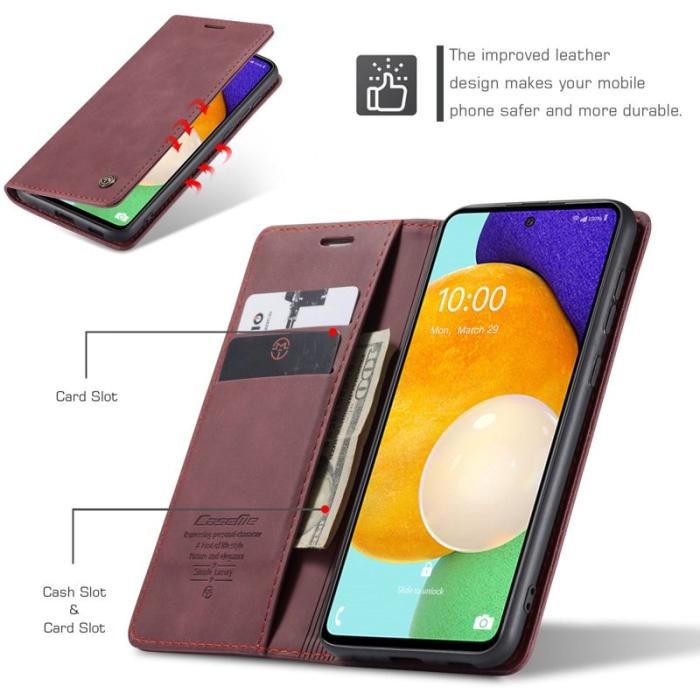 Caseme - CASEME 013 Folio Konstläder Plånboksfodral till Samsung Galaxy A53 5G - Röd