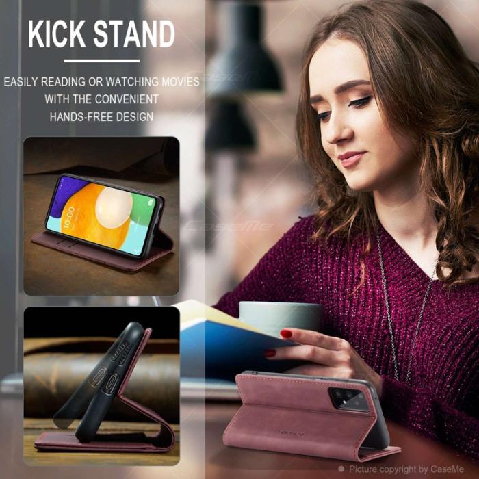 Caseme - CASEME 013 Folio Konstläder Plånboksfodral till Samsung Galaxy A53 5G - Röd