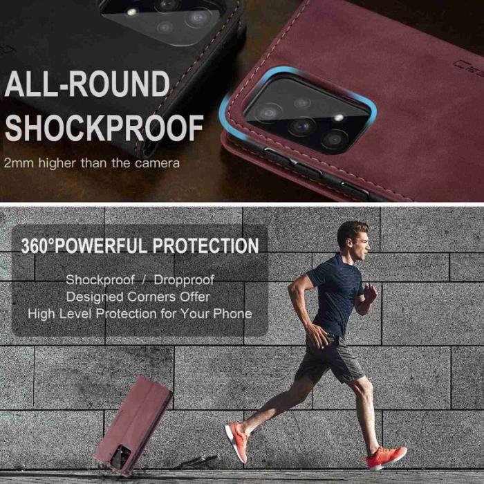 Caseme - CASEME 013 Folio Konstläder Plånboksfodral till Samsung Galaxy A53 5G - Röd