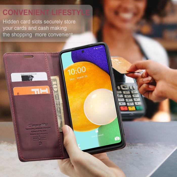 Caseme - CASEME 013 Folio Konstläder Plånboksfodral till Samsung Galaxy A53 5G - Röd