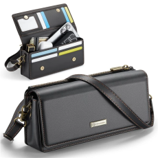 Caseme - CASEME Crossbody Väska RFID Blocking Me30 Max Läder - Svart