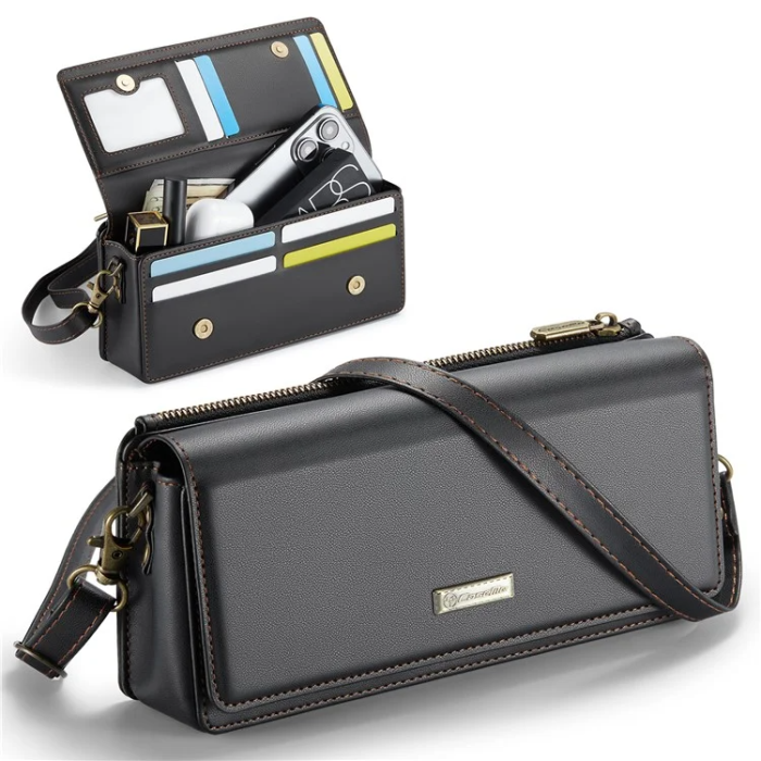 Caseme - CASEME Crossbody Väska RFID Blocking Me30 Max Läder - Svart