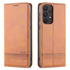 AZNS - AZNS Samsung Galaxy A73 5G Pl&aring;nboksfodral Konstl&auml;der - Brun