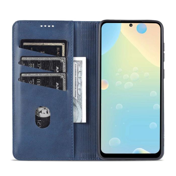 AZNS - AZNS Samsung Galaxy A73 5G Plånboksfodral Konstläder - Blå