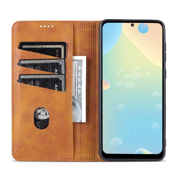 AZNS - AZNS Samsung Galaxy A73 5G Plånboksfodral Konstläder - Brun