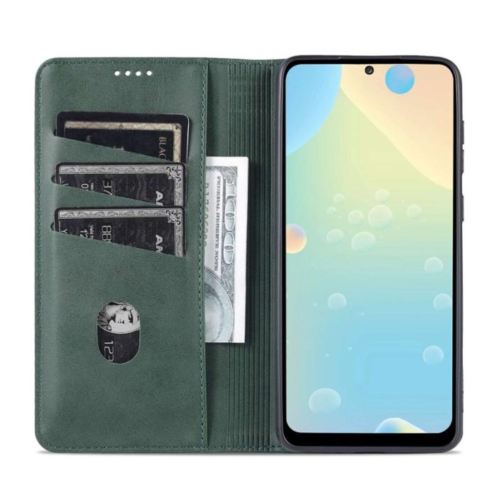 AZNS - AZNS Samsung Galaxy A73 5G Plånboksfodral Konstläder - Grön