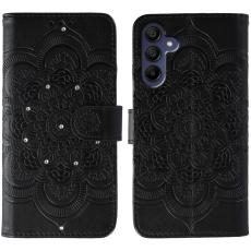 OEM - Mobilskal till Samsung Galaxy S26 Rhinestone Dekor KonstL&auml;der Mandala - Svart