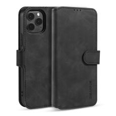 DG.MING - DG.MING iPhone 13 Pl&aring;nboksfodral Retro Konstl&auml;der med St&auml;ll och Rem - Svart