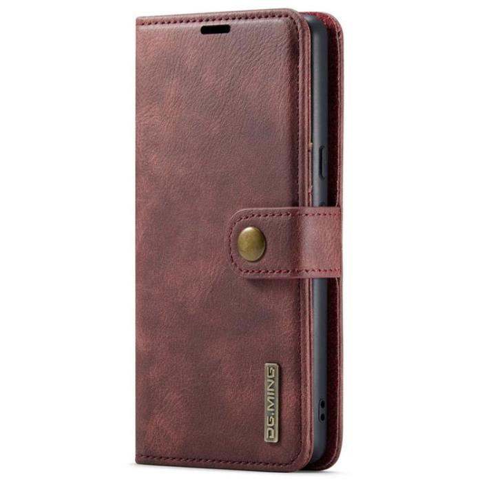 DG.MING - DG.MING Google Pixel 7 Pro Plånboksfodral Detachable 2in1 Äkta läder - Röd
