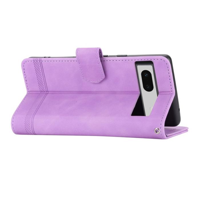 DIERFENG - DIERFENG DF-03 Plånboksfodral för Google Pixel 7a - Konstläder - Lila