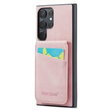 FIERRE SHANN - FIERRE SHANN Kickstand Fodral Samsung Galaxy S22 Ultra 5G KonstL&auml;der - Rosa