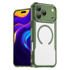 A-One Brand - iPhone 17 Pro Max Mobilskal MagSafe Carbon Fiber - Grön