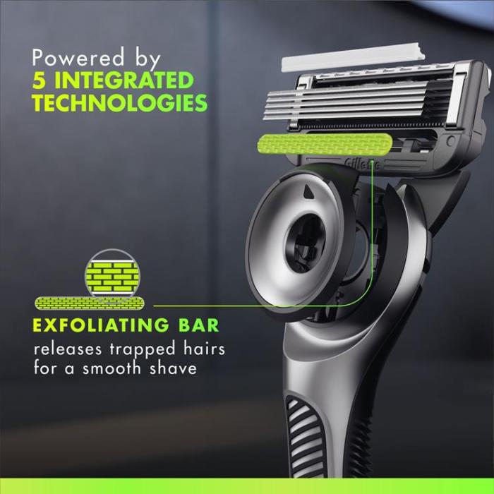 Gillette - Gillette Rakhyvel Labs + 2st rakblad, magnetiskt ställ & resefodral