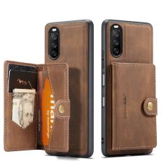 JEEHOOD - JEEHOOD Mobilskal till Sony Xperia 10 III 2-i-1 Konstl&auml;der TPU Brun