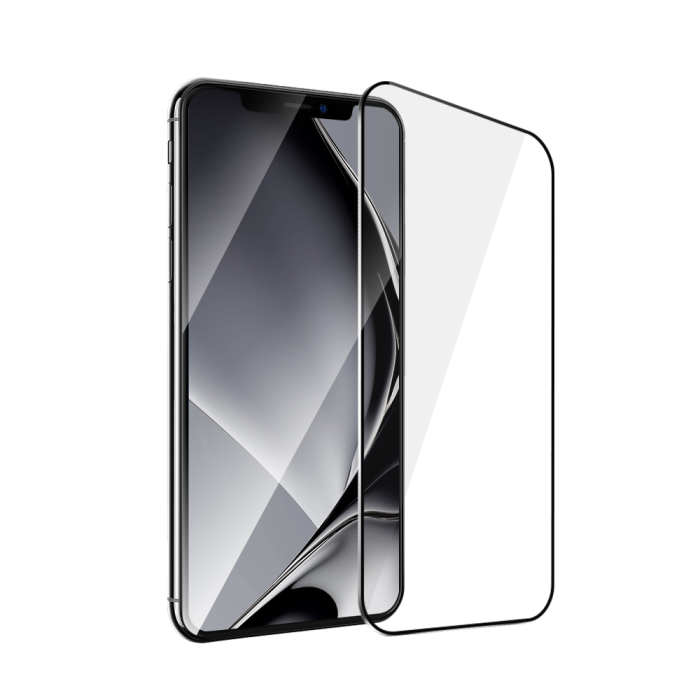 OEM - iPhone X/XS/11 Pro Härdat Glas Skärmskydd Metall Ram - Svart