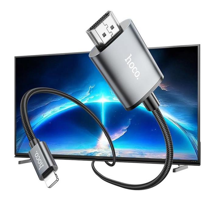 Hoco - HOCO Kabel Lightning till HDMI 1080p UA27 2 m