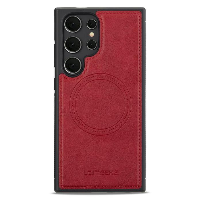 LC.imeeke - LC.IMEEKE Samsung Galaxy S25 Ultra Fodral KonstLäder - Röd