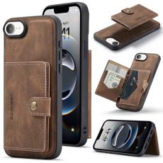 JEEHOOD - JEEHOOD iPhone 16e Fodral KonstL&auml;der Med Avtagbart Kortfack - Brun