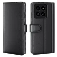 OEM - Xiaomi 14 Pro Plånboksfodral Äkta Läder Folio - Svart