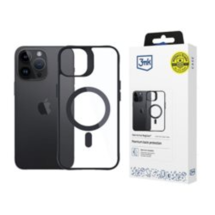 3MK iPhone 14 Pro Max Mobilskal MagSafe Satin Armor - Svart | 2353 | AlltMobil