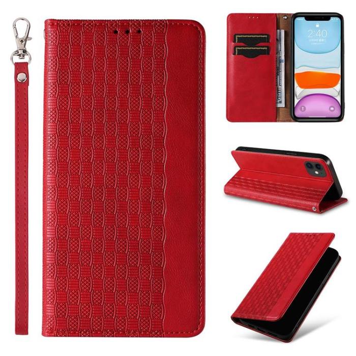 UTGATT1 - iPhone 13 Plånboksfodral Magnet Strap - Röd