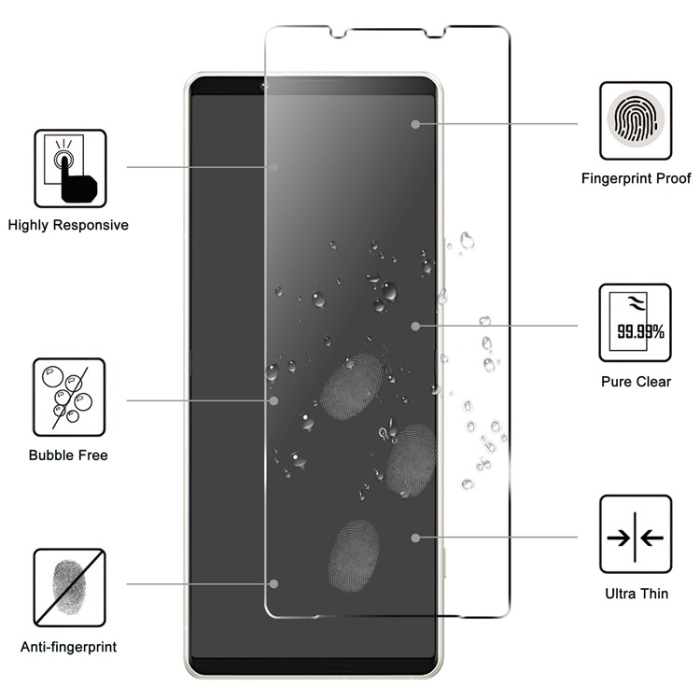 A-One Brand - [2-PACK]Sony Xperia 10 V Härdat Glas Skärmskydd - Clear