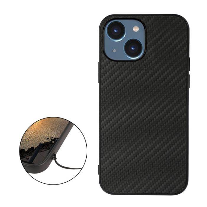 A-One Brand - iPhone 15 Plus Mobilskal Carbon Fiber - Svart