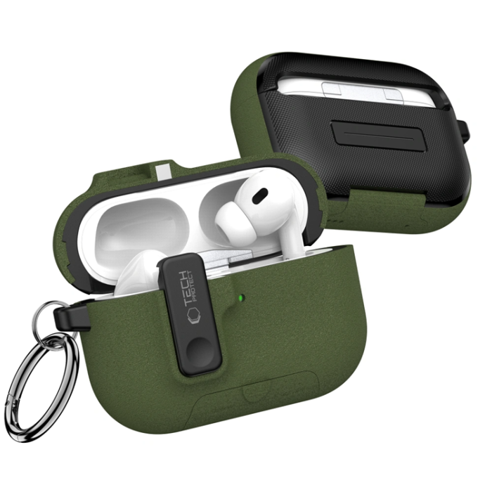 Tech-Protect - Tech-Protect Apple Airpods Pro 3 Skal Slim Hook - Olive Grön