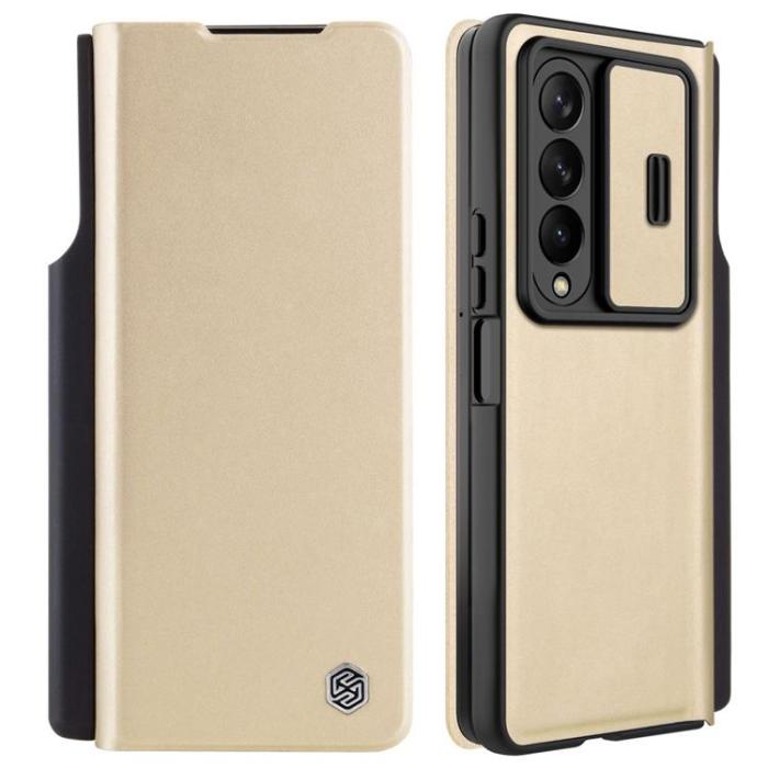 Nillkin - Nillkin Galaxy Z Fold 4 Fodral Qin Pro - Guld