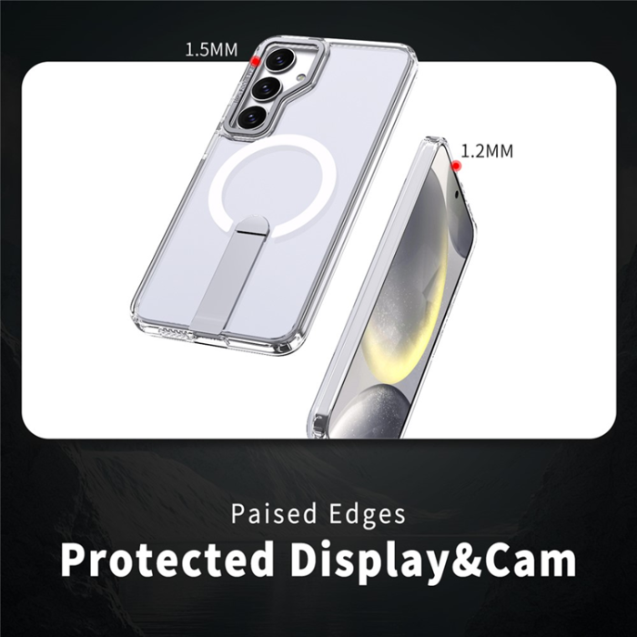 A-One Brand - Galaxy S25/S24 Mobilskal MagSafe Kickstativ Acrylic - Clear