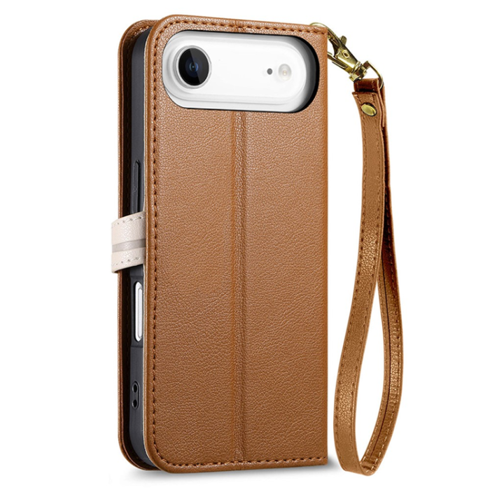 A-One Brand - iPhone Air Plånboksfodral Leaf Magnetiskt Spänne Konstläder - Brun