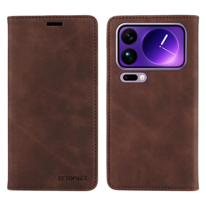 BETOPNICE - BETOPNICE Xiaomi 17 Pro Max Plånboksfodral RFID Blocking - Brun