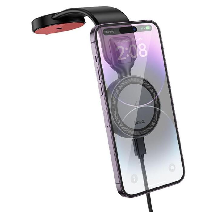 Hoco - Hoco MagSafe Bilhållare Instrumentbräda Trådlös Laddare 15W