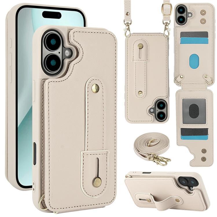 iPhone 17 Mobilskal korthållare Med Axelrem - Beige | 2353 | AlltMobil