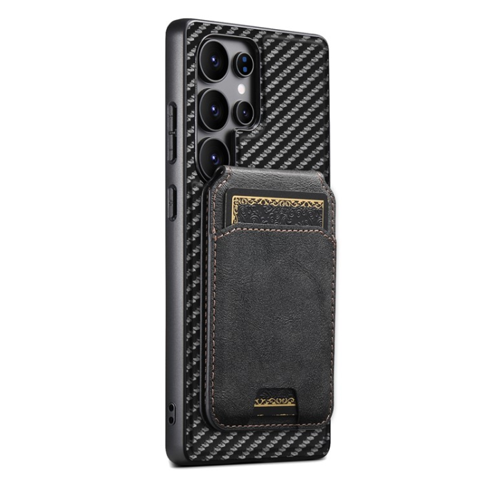 SUTENI - Suteni Galaxy S22 Ultra Mobilskal MagSafe Carbon Fiber - Svart